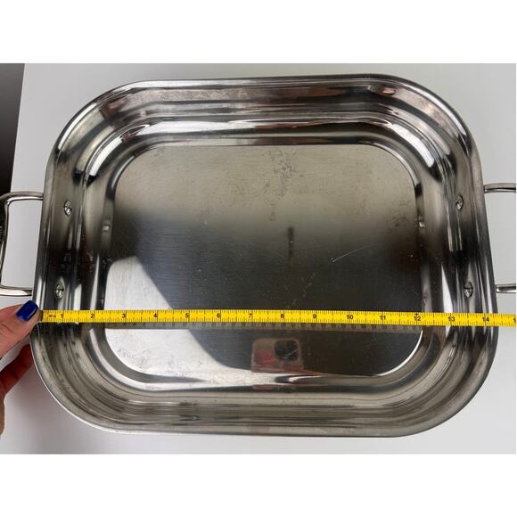 ALL-CLAD Stainless Steel Lasagna Roasting Pan 14x11" Oven to Table Cookware - Picture 5 of 7